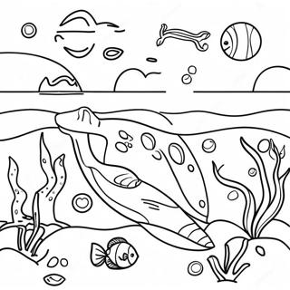 Realistic Ocean Scene Coloring Page 20039-18671