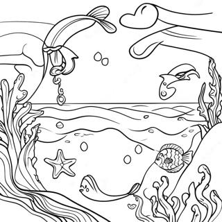 Realistic Ocean Scene Coloring Page 20039-18672