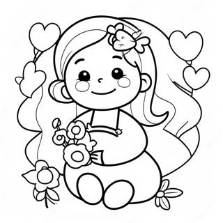 Cute Happy Mothers Day Nana Coloring Page 20060-18692