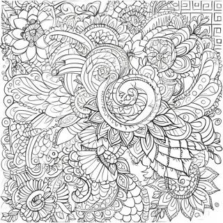 Intricate Henna Patterns Coloring Page 20070-18697