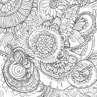 Intricate Henna Patterns Coloring Page 20070-18699