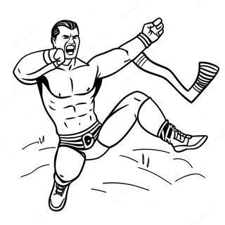 Wwe Wrestler Jumping On Opponent Coloring Page 20080-18706