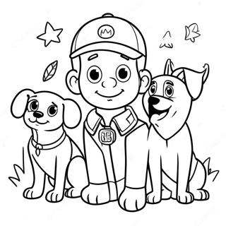 Ryder With His Pup Friends Coloring Page 20101-18713