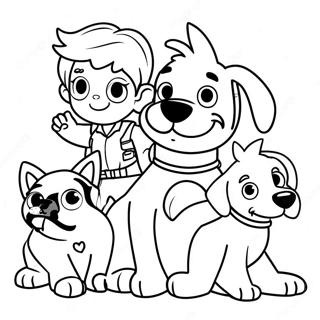 Ryder With His Pup Friends Coloring Page 20101-18714