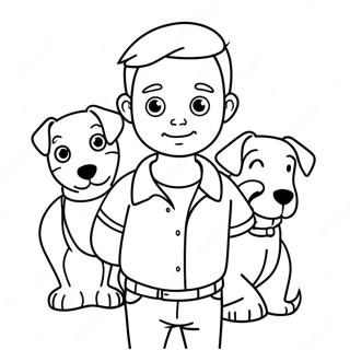 Ryder With His Pup Friends Coloring Page 20101-18716