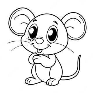 Cute Cartoon Mouse Coloring Page 2012-1654