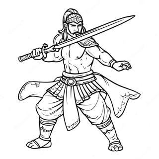 Akaza In Battle Pose Coloring Page 20132-18729