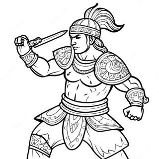 Akaza In Battle Pose Coloring Page 20132-18730