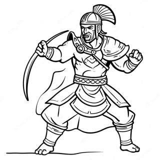 Akaza In Battle Pose Coloring Page 20132-18731