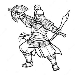 Akaza In Battle Pose Coloring Page 20132-18732