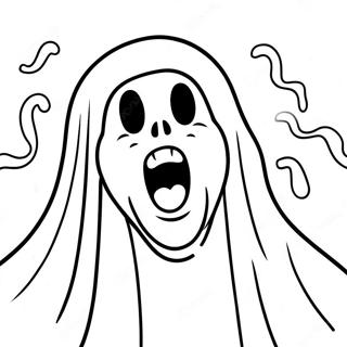 Scary Ghost Scream Coloring Page 20142-18738