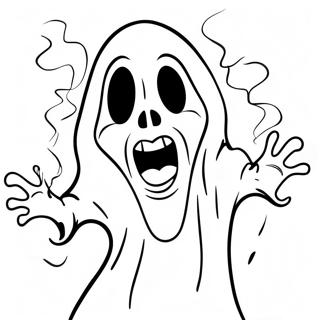 Scary Ghost Scream Coloring Page 20142-18740