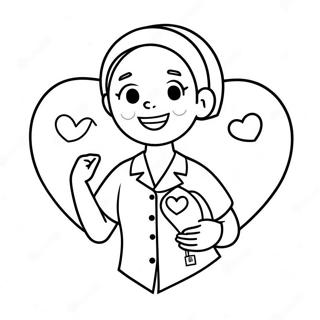 Caring Nurse With Heart Coloring Page 20162-18754