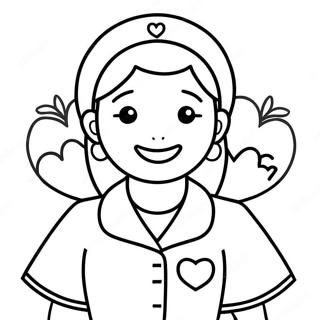 Caring Nurse With Heart Coloring Page 20162-18756