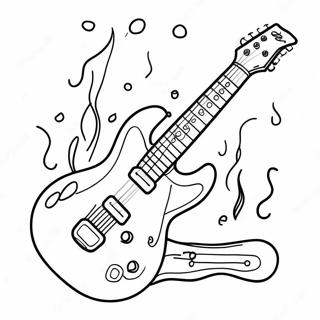 Electric Guitar Rock Band Coloring Page 20182-18769