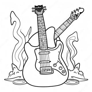 Electric Guitar Rock Band Coloring Page 20182-18771