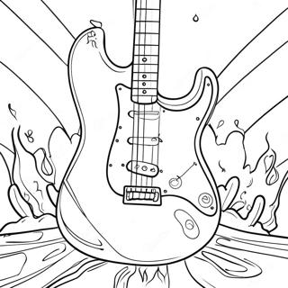 Electric Guitar Rock Band Coloring Page 20182-18772