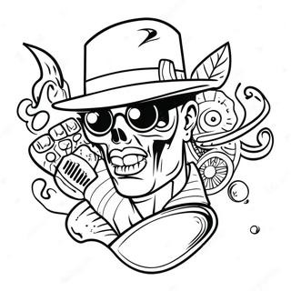 Cool Gangsta Tattoo Designs Coloring Page 2022-1664