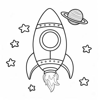 Colorful Rocket Ship In Space Coloring Page 20232-18809