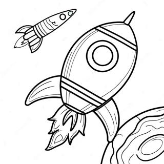 Colorful Rocket Ship In Space Coloring Page 20232-18810