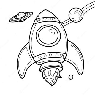 Colorful Rocket Ship In Space Coloring Page 20232-18812