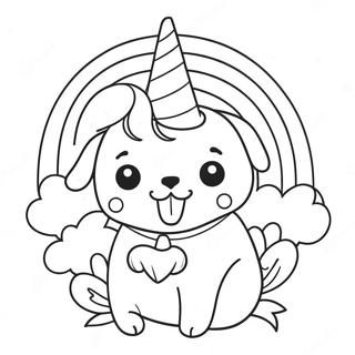 Cute Puppycorn With Rainbow Mane Coloring Page 20282-18850