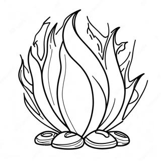 Fiery Fire Element Coloring Page 202-165