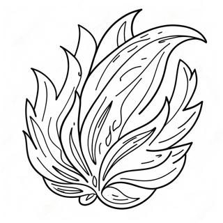 Fiery Fire Element Coloring Page 202-166