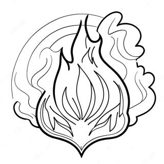 Fiery Fire Element Coloring Page 202-167