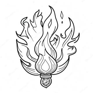 Fiery Fire Element Coloring Page 202-168