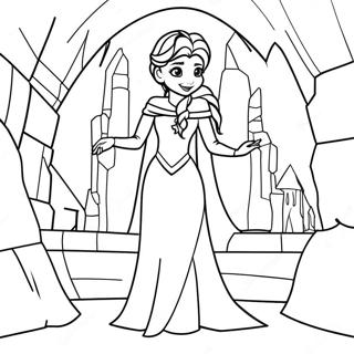 Elsa In Majestic Ice Castle Coloring Page 20302-18865