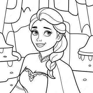 Elsa In Majestic Ice Castle Coloring Page 20302-18866