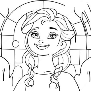 Elsa In Majestic Ice Castle Coloring Page 20302-18867