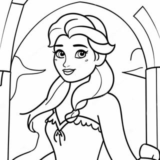 Elsa In Majestic Ice Castle Coloring Page 20302-18868