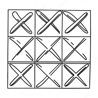 Colorful Tic Tac Toe Grid Coloring Page 20312-18873