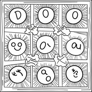 Colorful Tic Tac Toe Grid Coloring Page 20312-18874