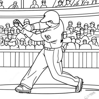 Chicago Cubs Player Hitting A Home Run Coloring Page 20342-18897