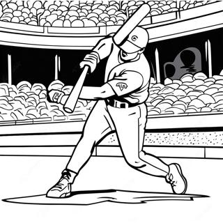 Chicago Cubs Player Hitting A Home Run Coloring Page 20342-18898