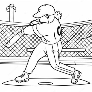 Chicago Cubs Player Hitting A Home Run Coloring Page 20342-18899