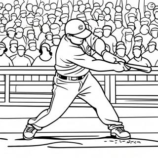 Chicago Cubs Player Hitting A Home Run Coloring Page 20342-18900