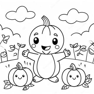 Cute Pumpkin Patch Coloring Page 20351-18904