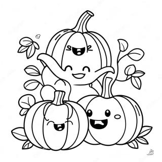 Adorable Pumpkin Family Coloring Page 20352-18906