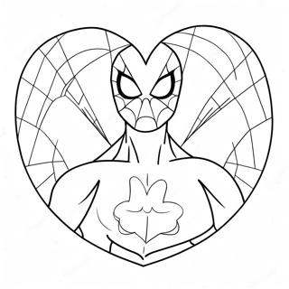 Spiderman Valentine Heart Coloring Page 20361-18911