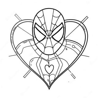 Spiderman Valentine Heart Coloring Page 20361-18912