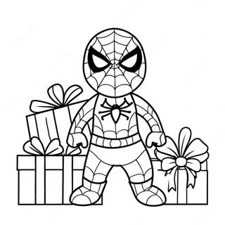 Spiderman With Valentine Gifts Coloring Page 20362-18915