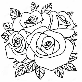 Beautiful Rose Bouquet Coloring Page 20372-18921