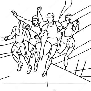 Olympic Athletes In Action Coloring Page 20402-18946