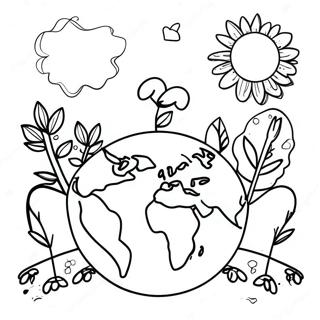 Colorful Earth Day Celebration Coloring Page 20412-18953