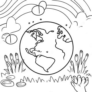 Colorful Earth Day Celebration Coloring Page 20412-18954