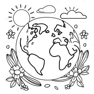 Colorful Earth Day Celebration Coloring Page 20412-18955